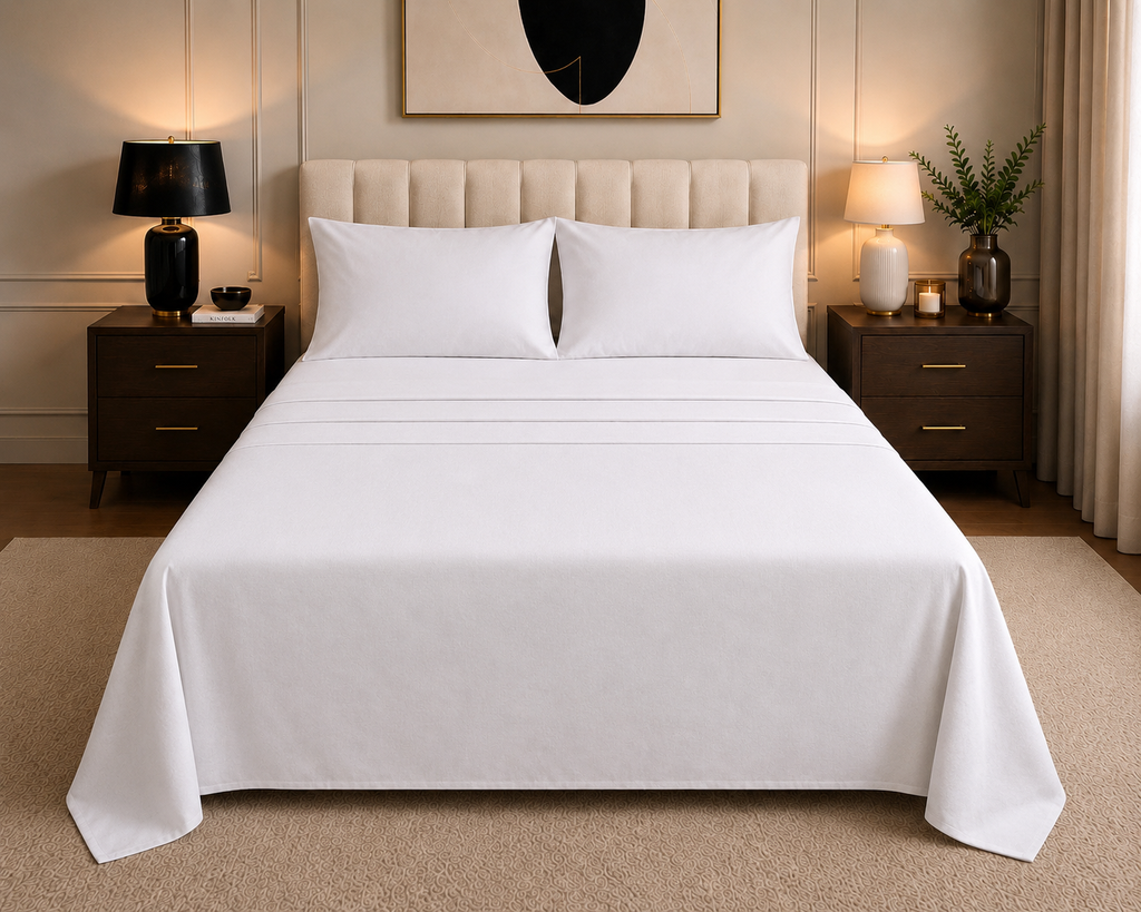 Khawab Home 4 PCS White Sheet Set