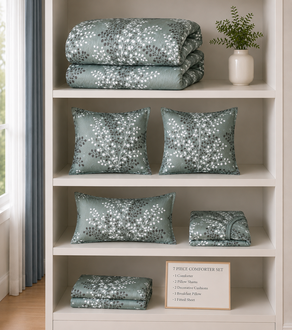Sage Botanical 7 Piece Comforter Set
