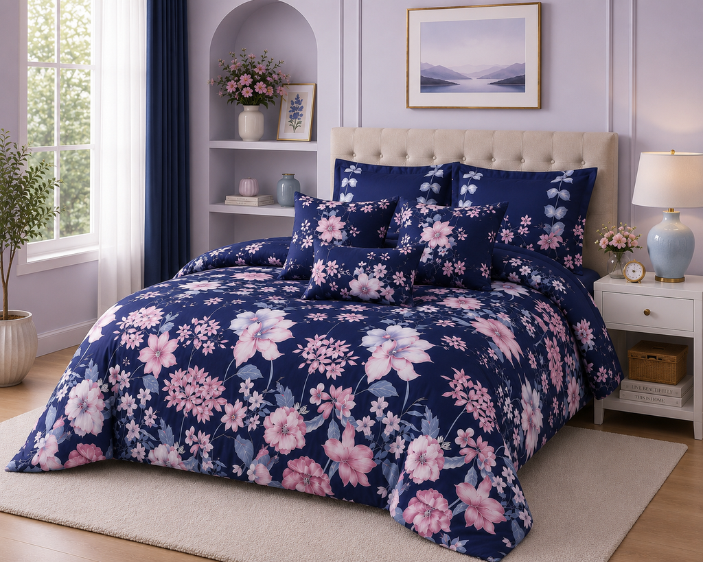 Midnight Blossom – 7 Piece Comforter Set