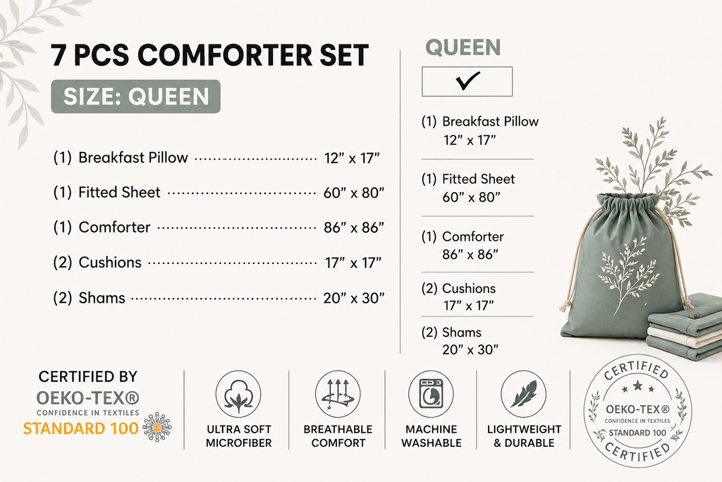Sage Botanical 7 Piece Comforter Set