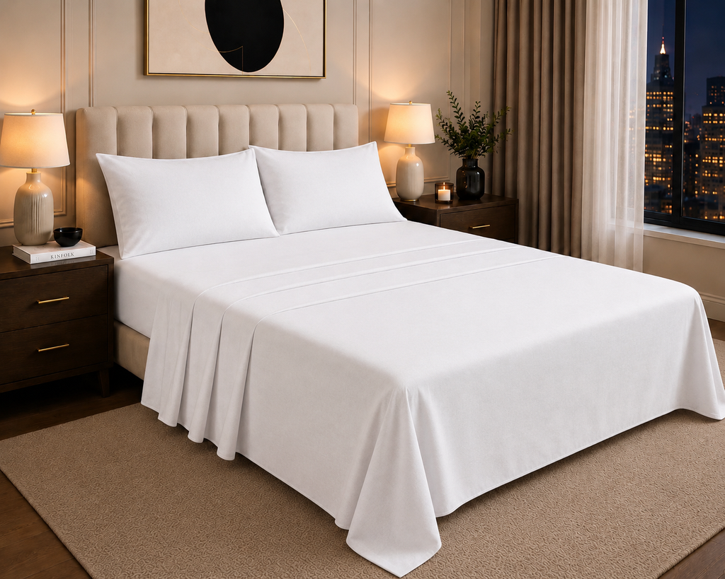 Khawab Home 4 PCS White Sheet Set