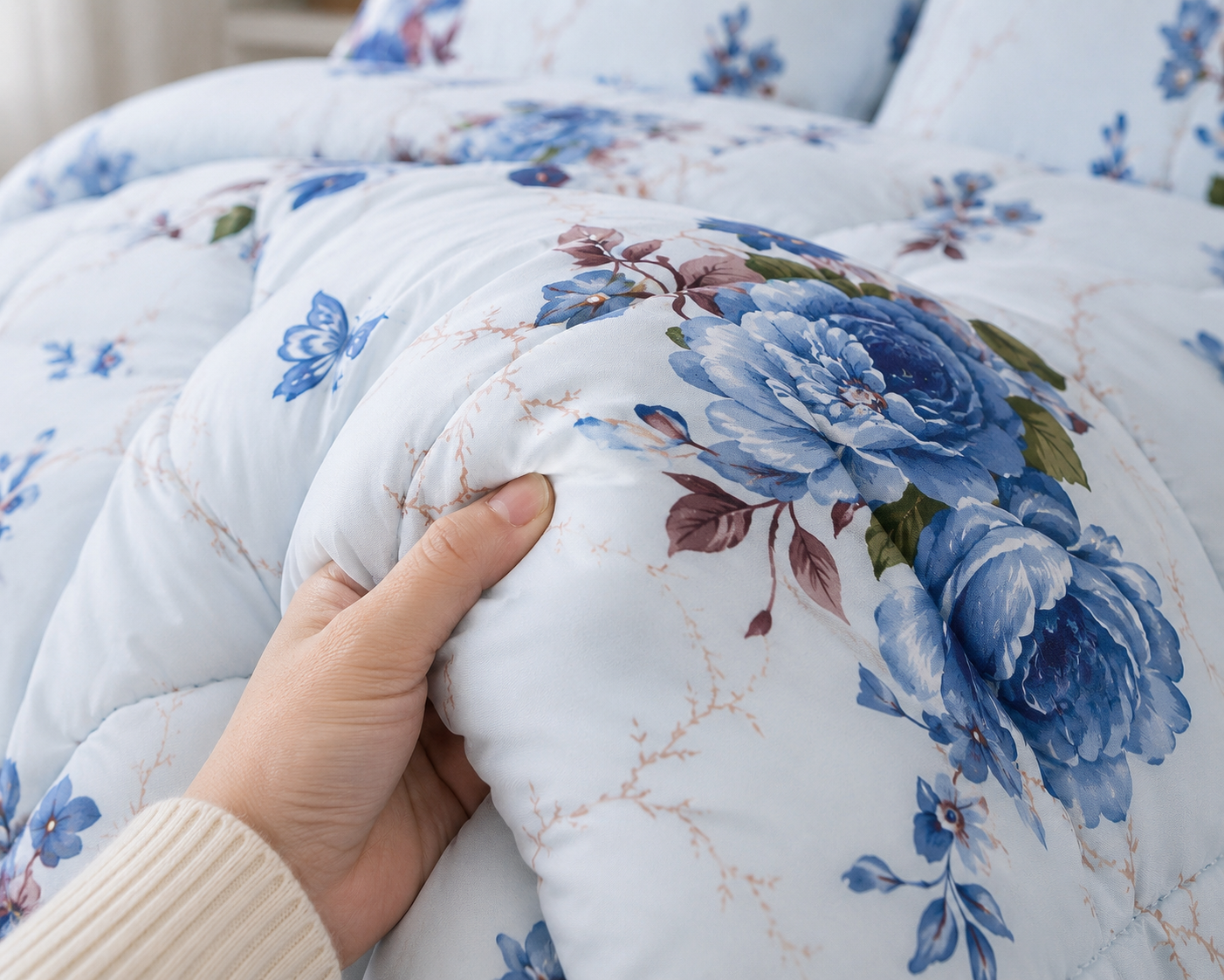 Blue Blossom 7 Piece Comforter Set