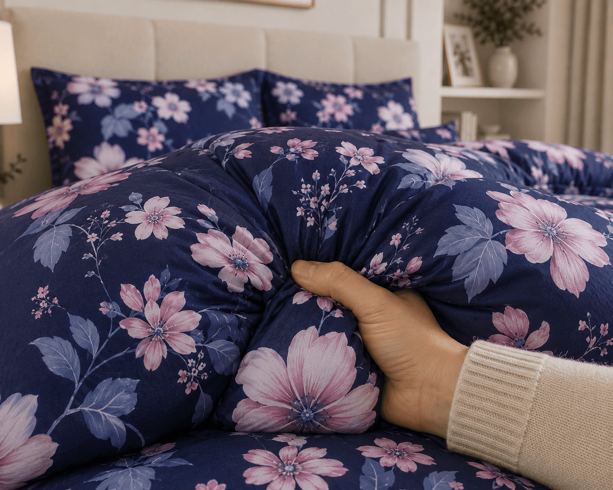 Midnight Blossom 7-Piece Comforter Set — Queen (Hotel-Soft Microfiber That Won't Pill)