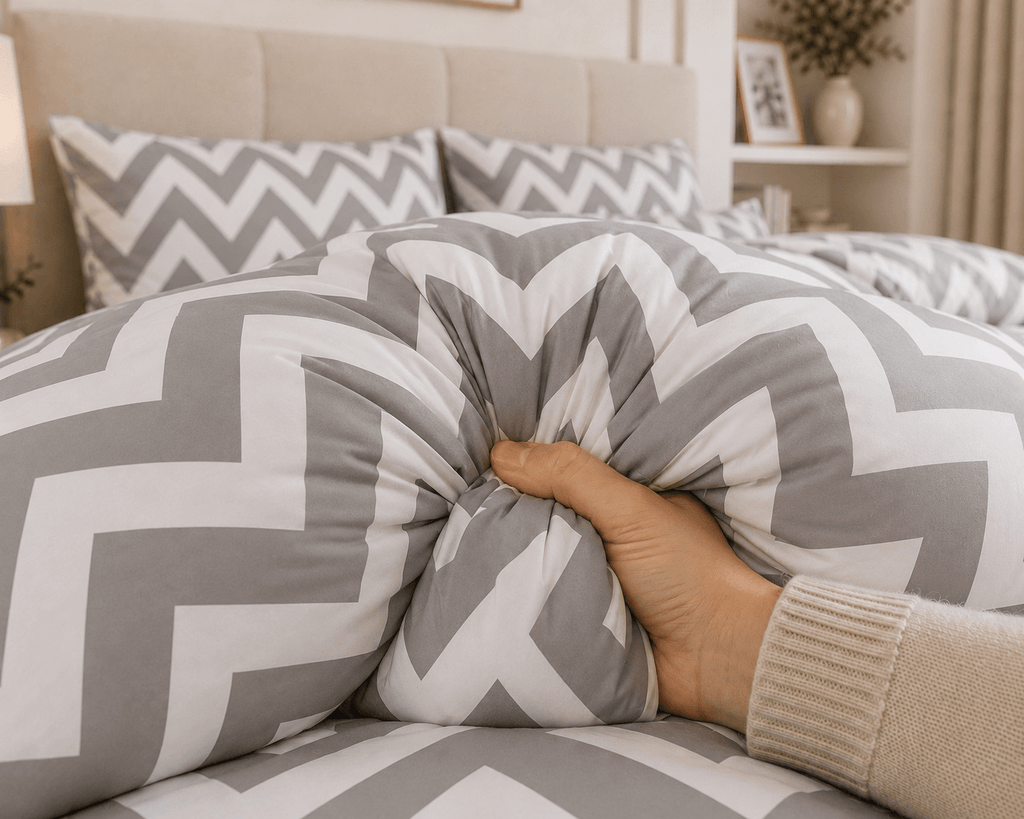 Sandstone Chevron 7-Piece Comforter Set — Queen (Hotel-Soft Microfiber That Won't Pill)