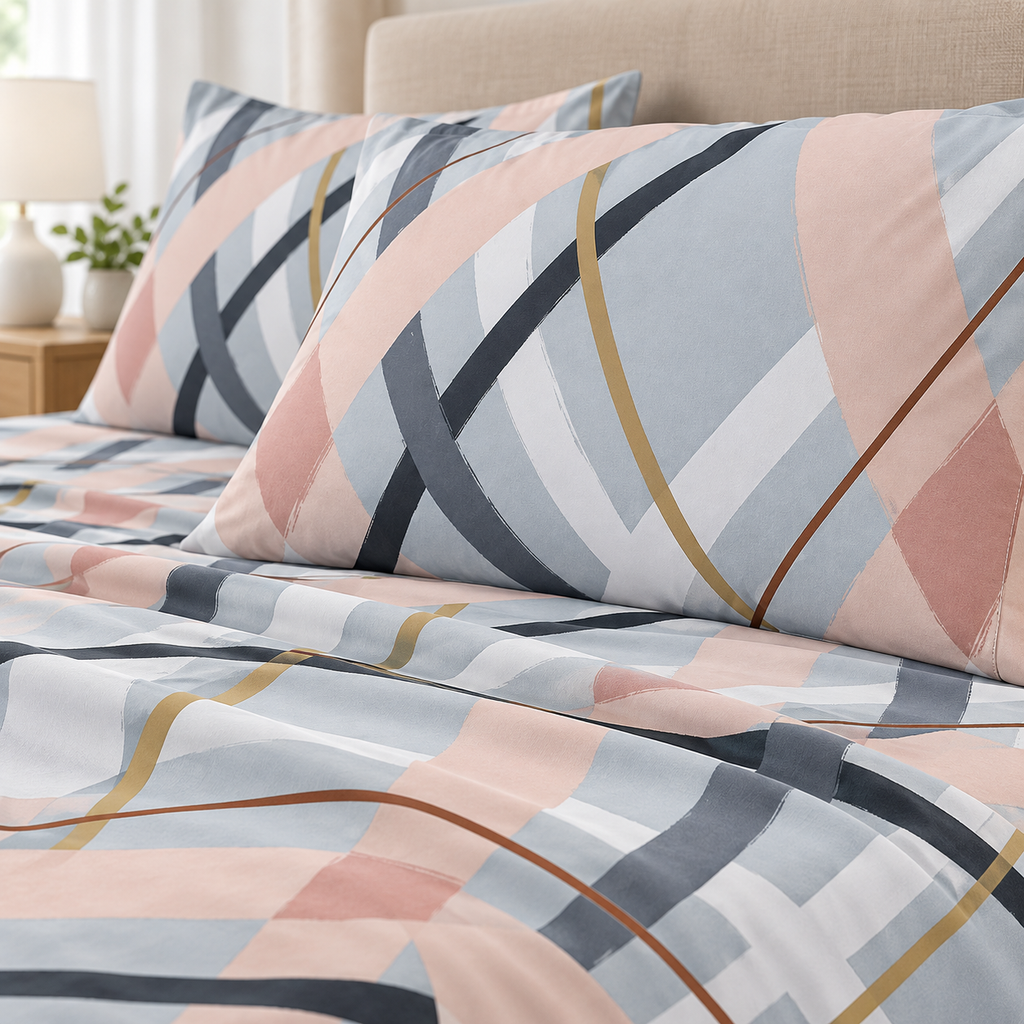 Blush Abstract Bedsheet Set