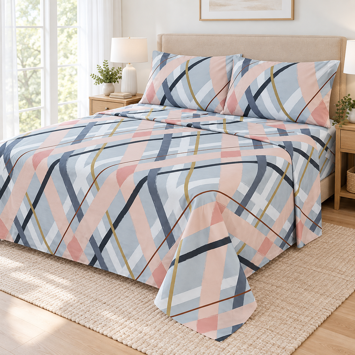 Blush Abstract Bedsheet Set