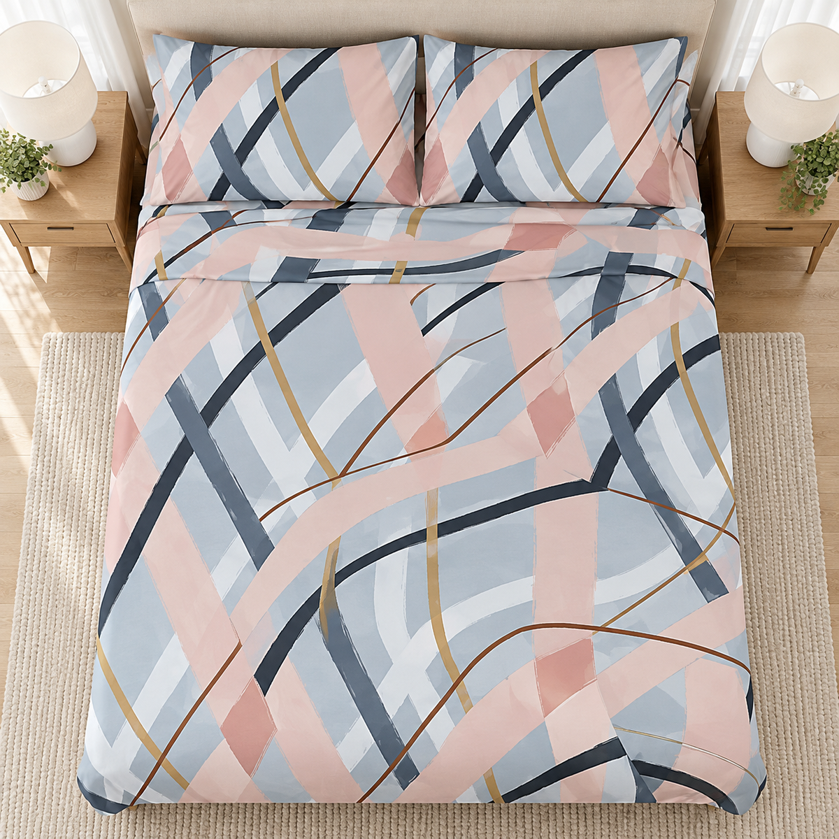 Blush Abstract Bedsheet Set