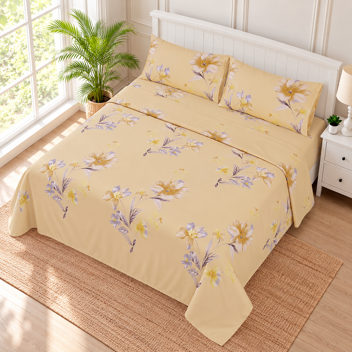 Buttercream Bloom King Bedsheet Set