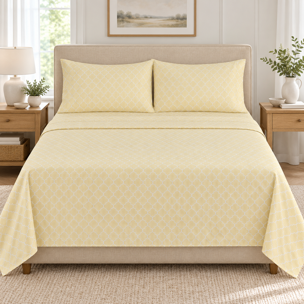 Buttercream Trellis Bedsheet Set
