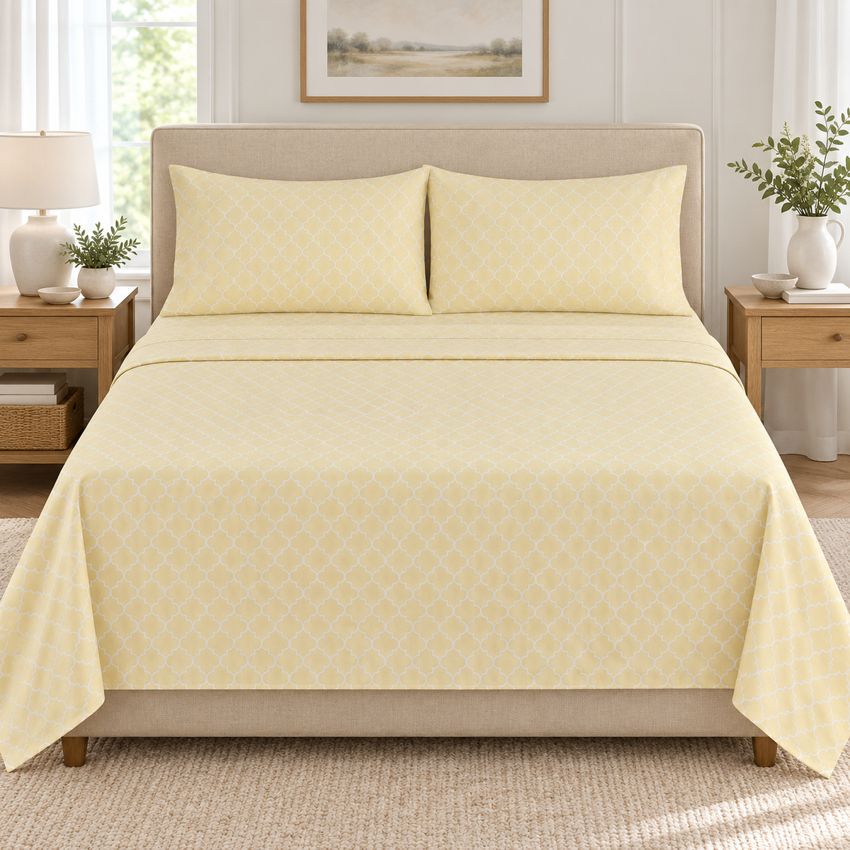 Buttercream Trellis Bedsheet Set