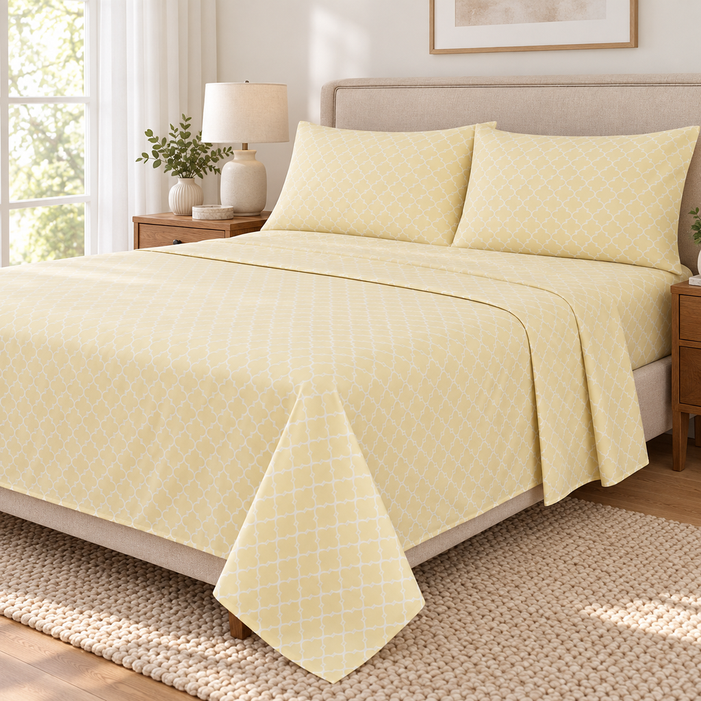 Buttercream Trellis Bedsheet Set