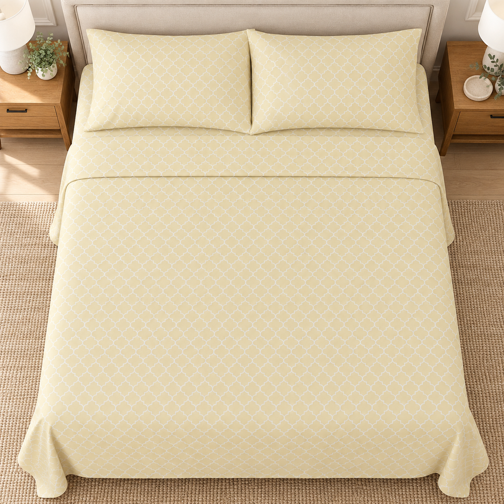 Buttercream Trellis Bedsheet Set
