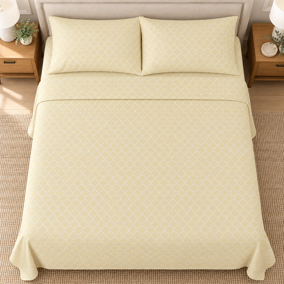 Buttercream Trellis Bedsheet Set
