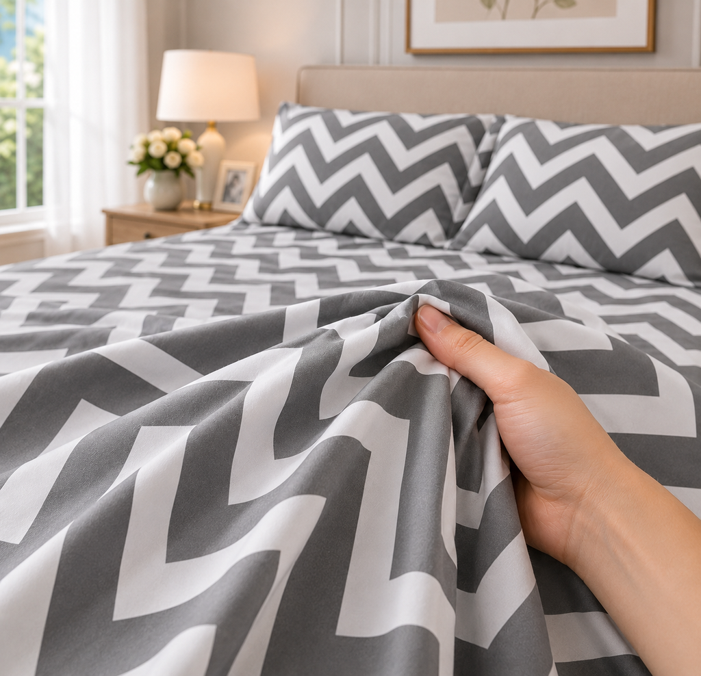 Khawab Home Chevron 4-Piece Printed Sheet Set