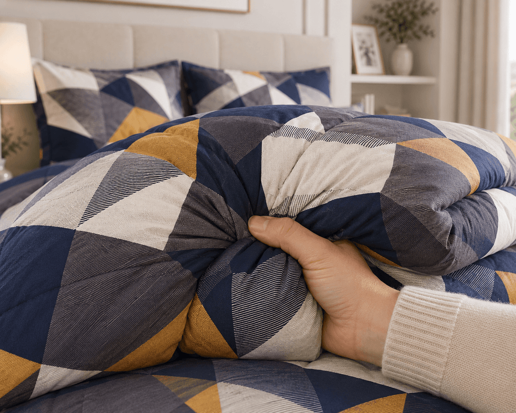 Modern Geometric 7-Piece Comforter Set — Queen (Hotel-Soft Microfiber That Won't Pill)