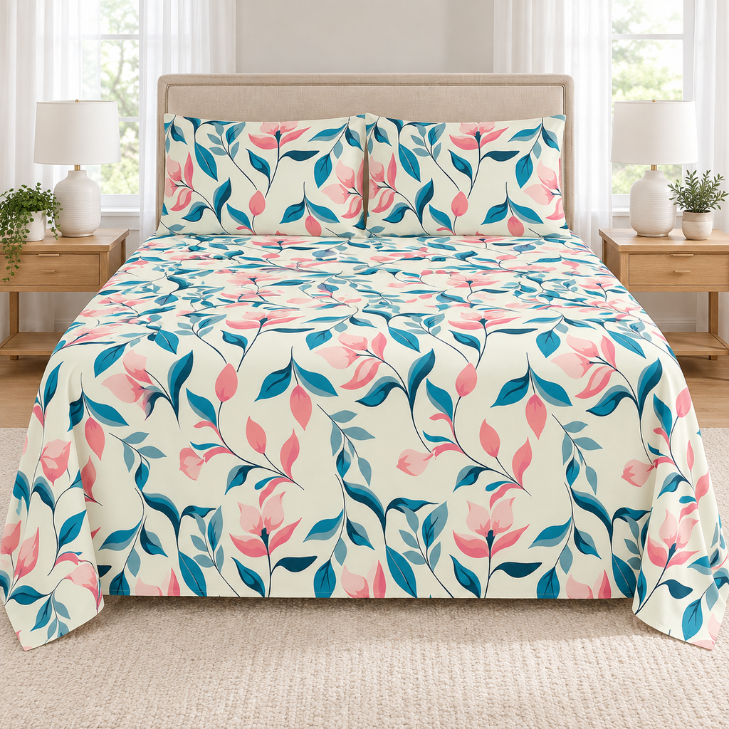 Ivory Blossom Bedsheet Set