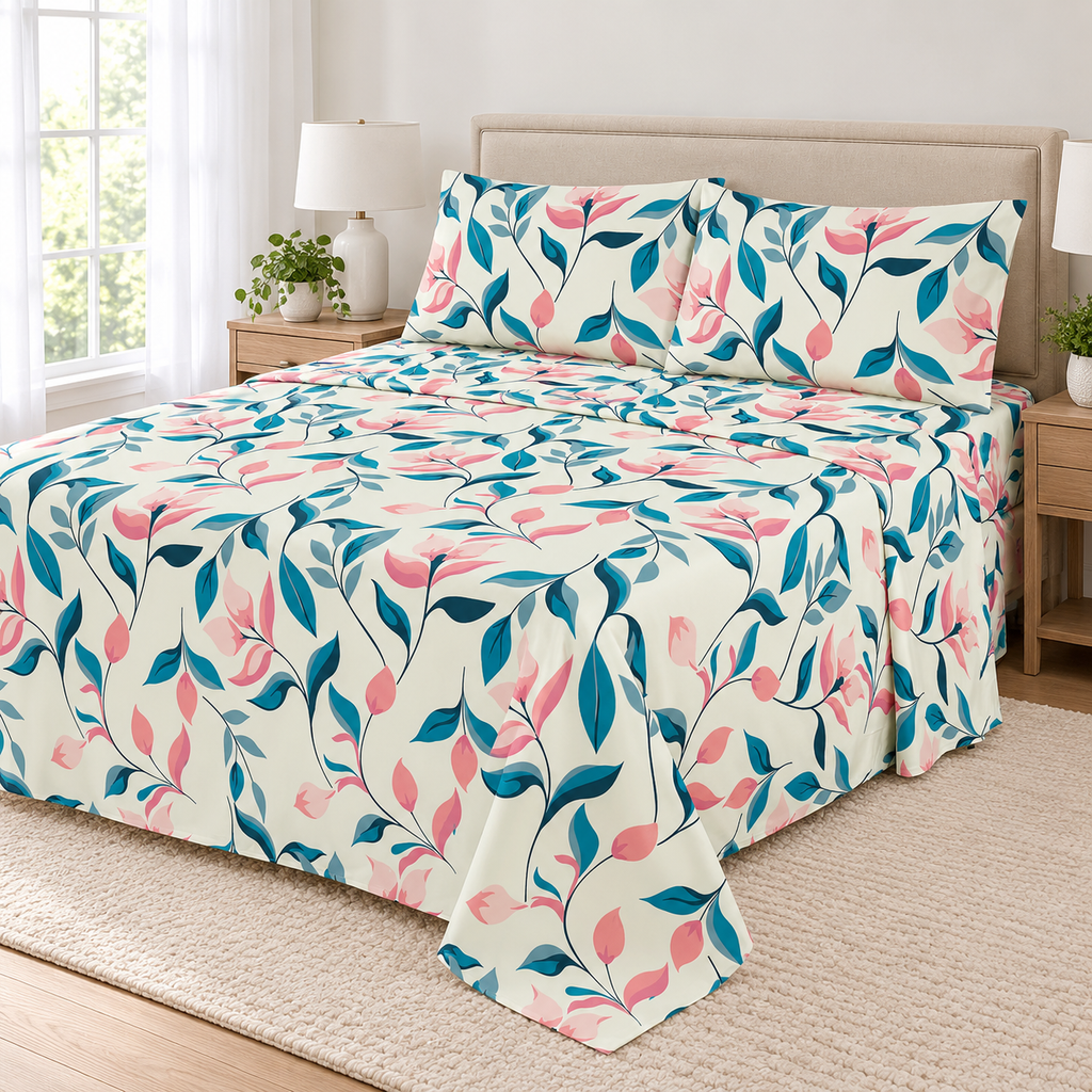 Ivory Blossom Bedsheet Set
