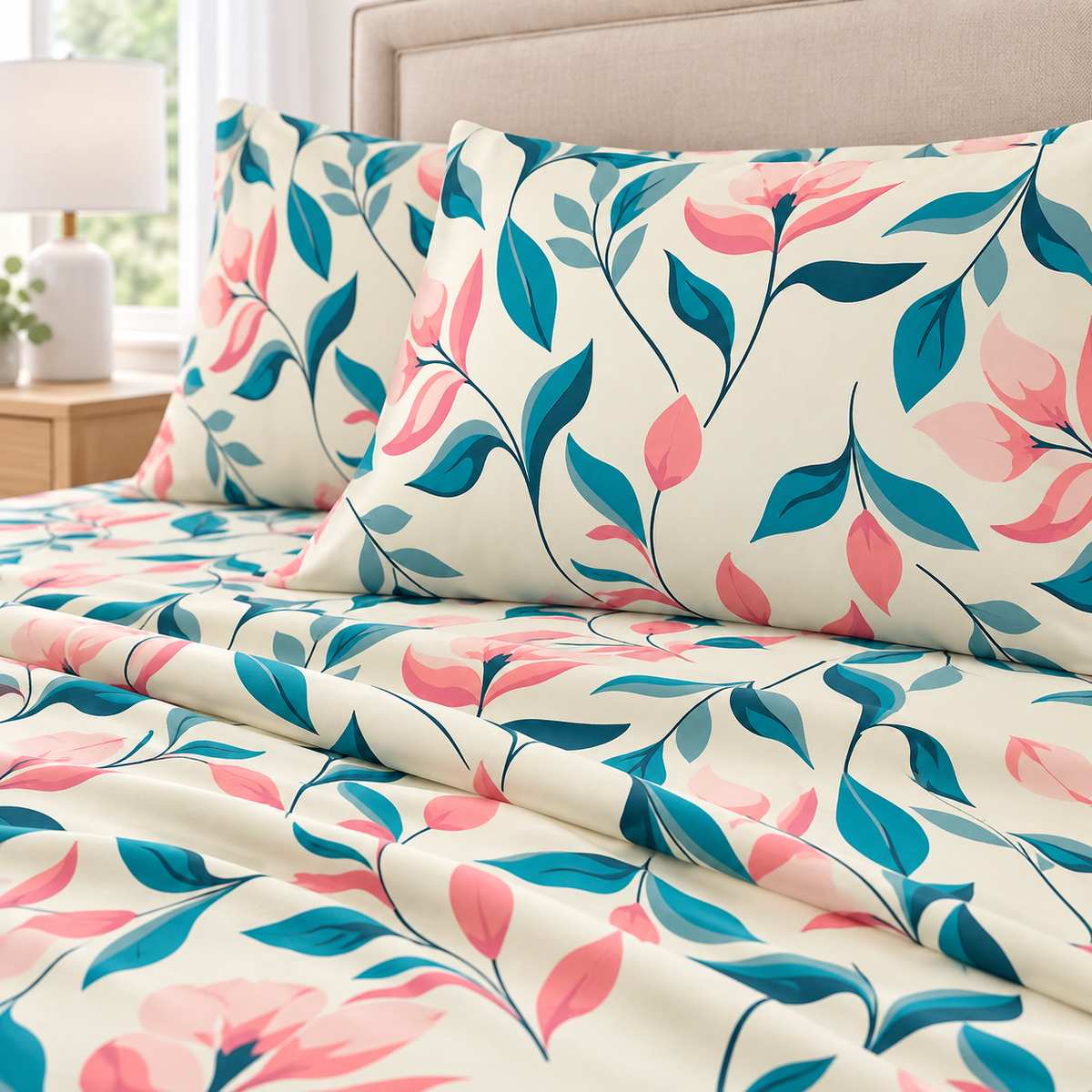 Ivory Blossom Bedsheet Set