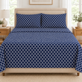 Navy Trellis Bedsheet Set