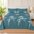 Teal Dandelion King Bedsheet Set