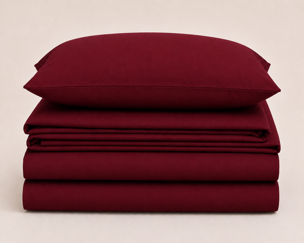 Khawab Home 4 PCS Burgundy Sheet Set