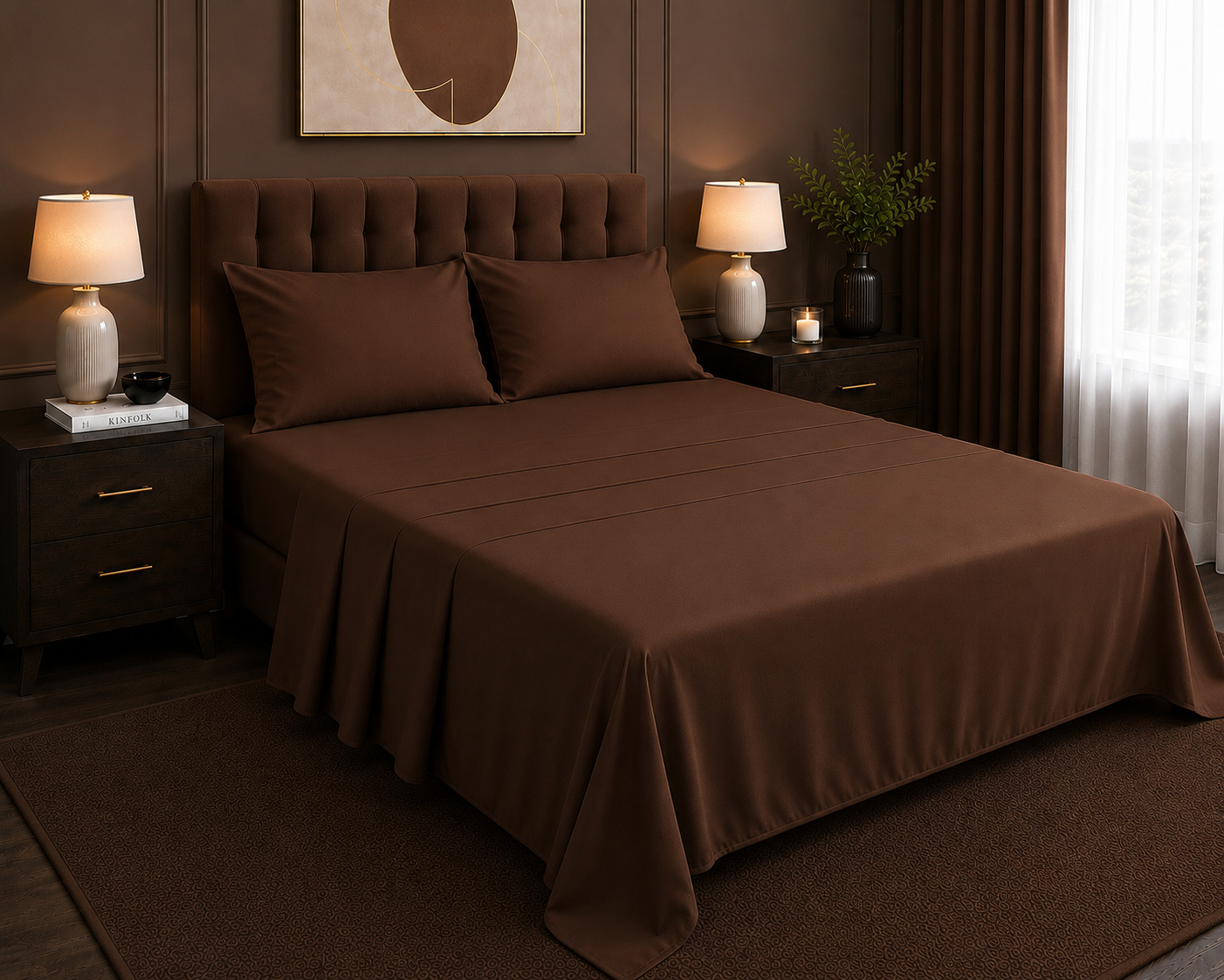 Khawab Home 4 PCS Chocolate Sheet Set