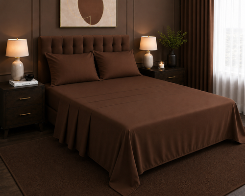 Khawab Home 4 PCS Chocolate Sheet Set
