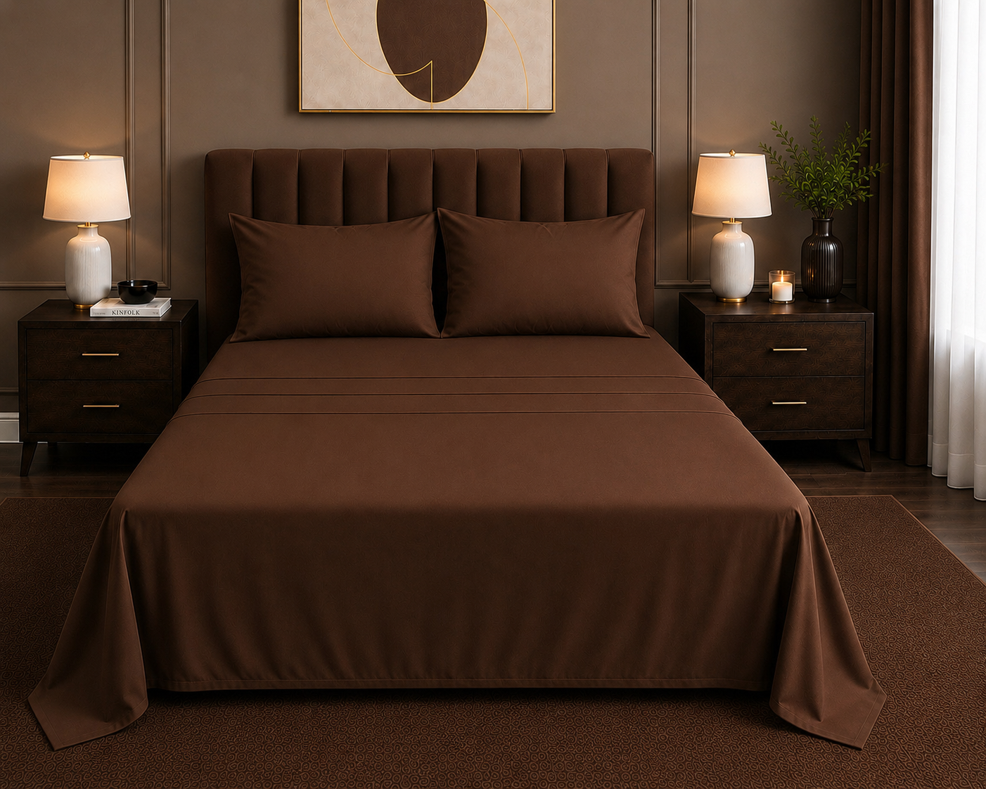 Khawab Home 4 PCS Chocolate Sheet Set