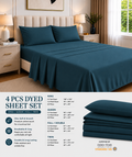 Khawab Home 4 PCS Dark Teal Sheet Set