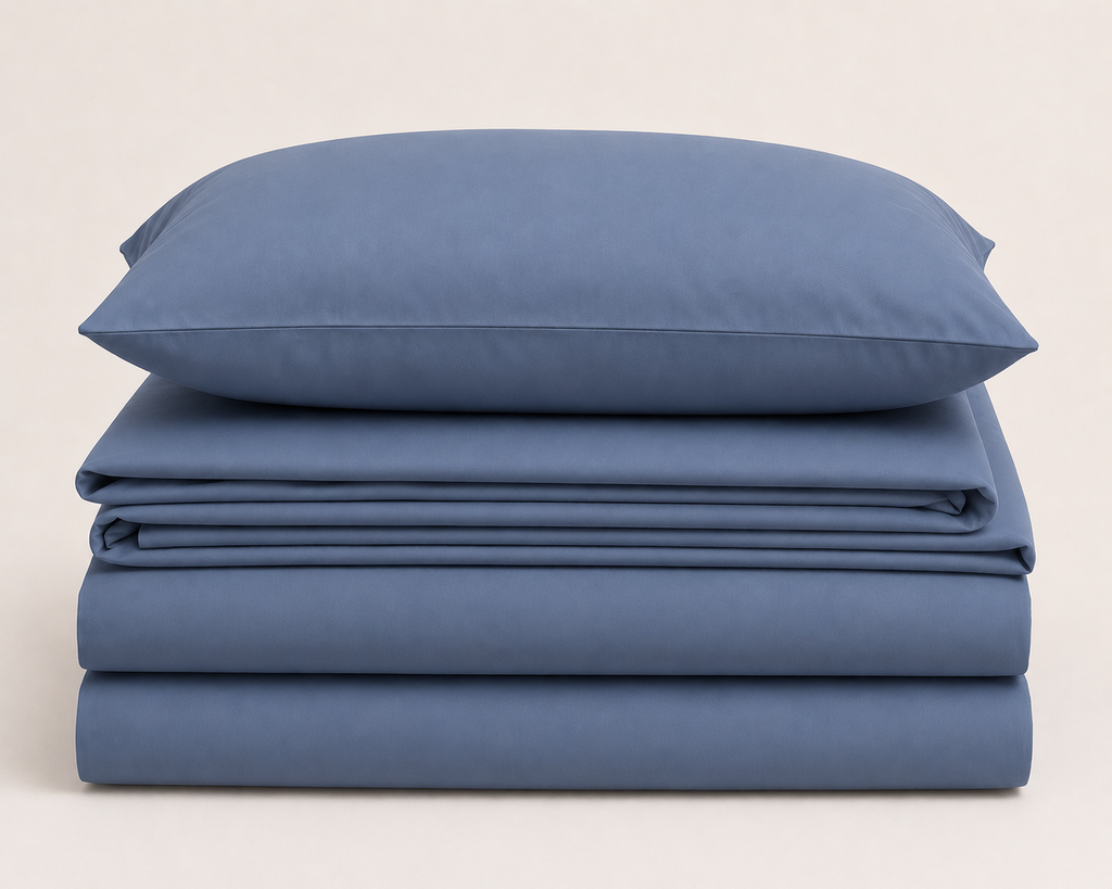 Khawab Home 4 PCS Steel Blue Sheet Set