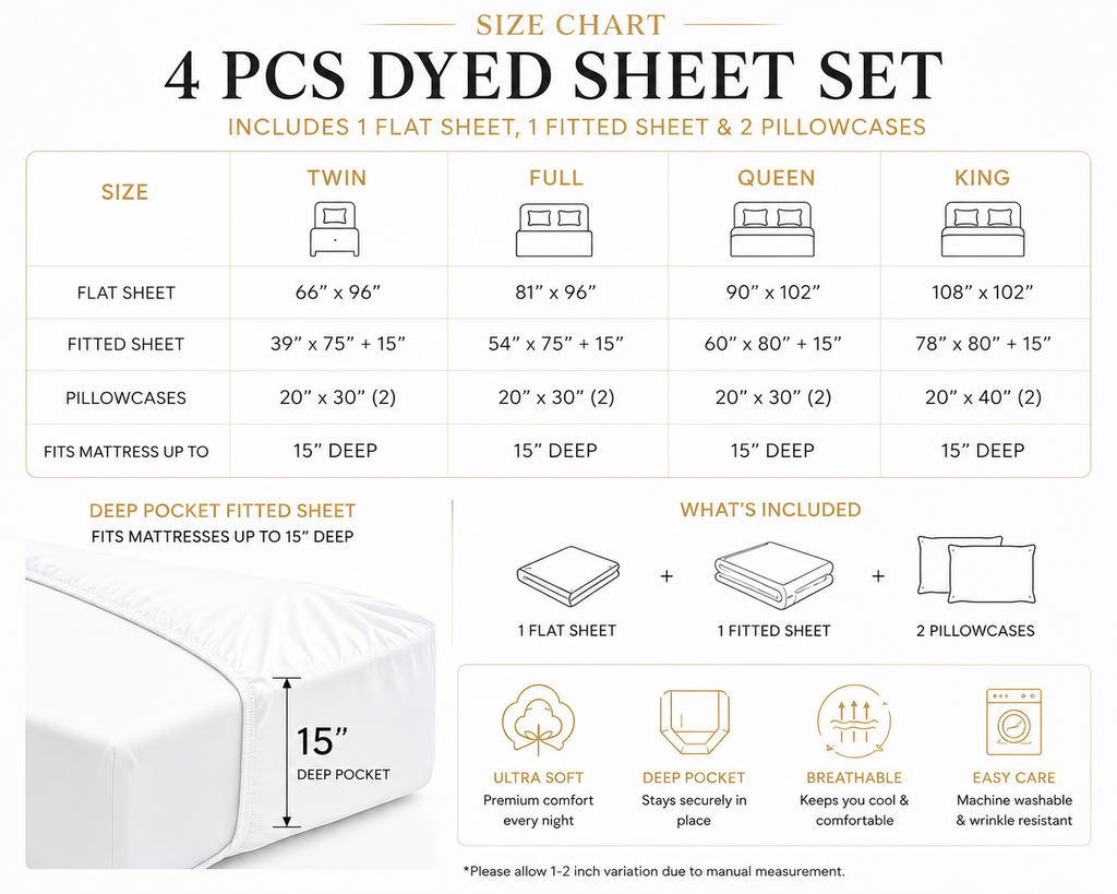 Khawab Home 4 PCS White Sheet Set